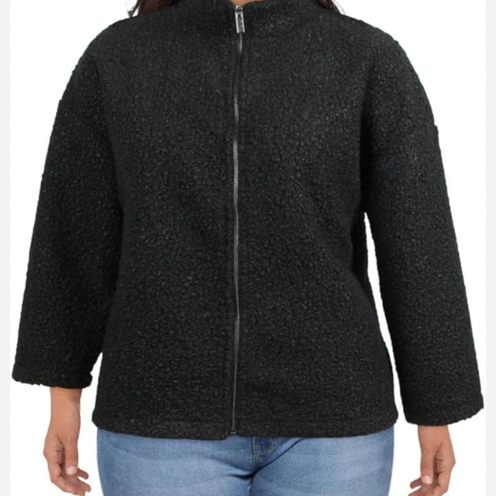 Anne Klein Women's Black Zip-Up Jacket